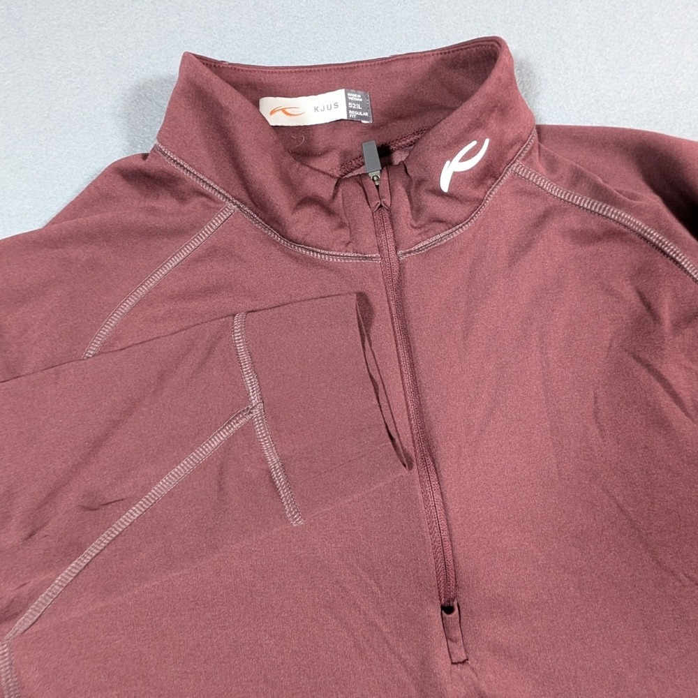 KJUS Keano Half-Zip Pullover Mens 52/L Burgundy Long Sleeve MG25-D04